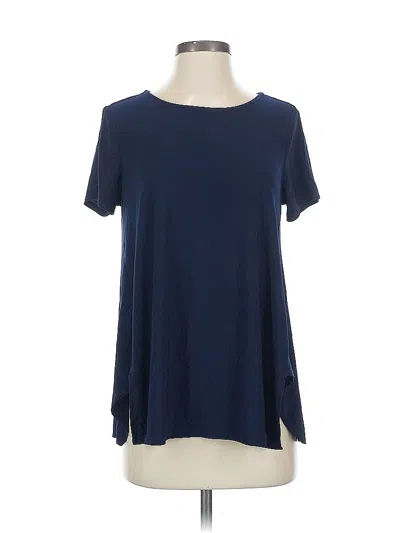 Pre-owned Chaus Short Sleeve Top Blue Crew Neck Tops