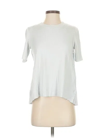 Pre-owned Cos Short Sleeve Top Silver Mock Neckline Tops
