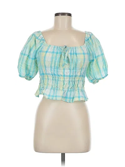 Pre-owned Abound Short Sleeve Blouse In Green