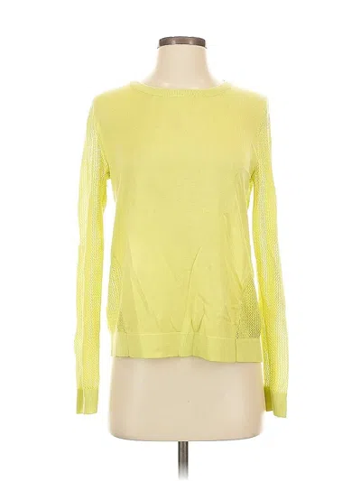Pre-owned Cabi Long Sleeve Top Yellow Crew Neck Tops