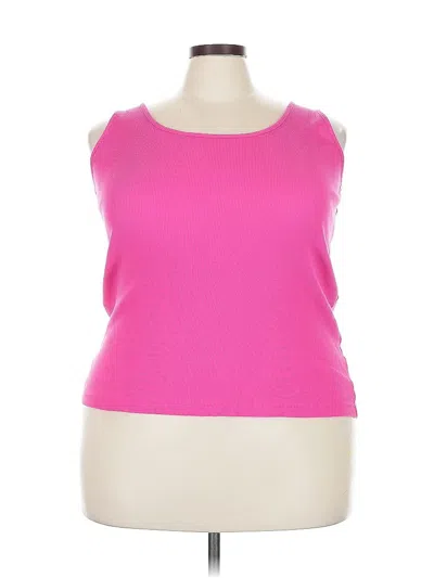 Pre-owned Woman Within Tank Top Pink Strapless Neckline Tops