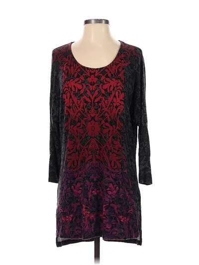 Pre-owned Soma 3/4 Sleeve Top Black Scoop Neck Tops