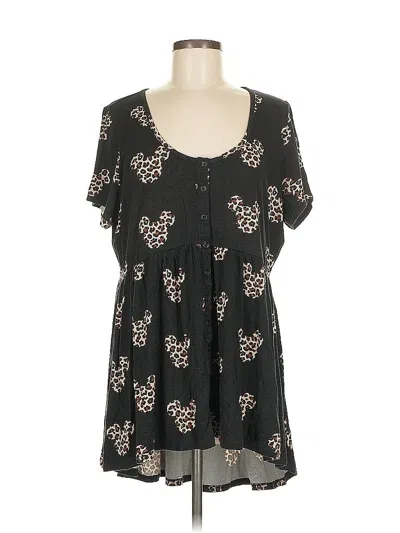 Pre-owned Disney Short Sleeve Blouse In Black