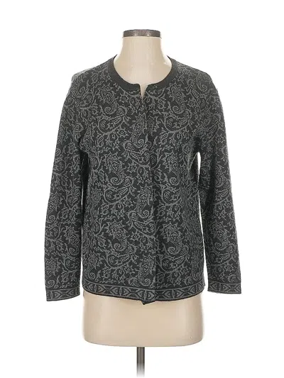 Pre-owned Talbots Wool Cardigan Sweater In Gray