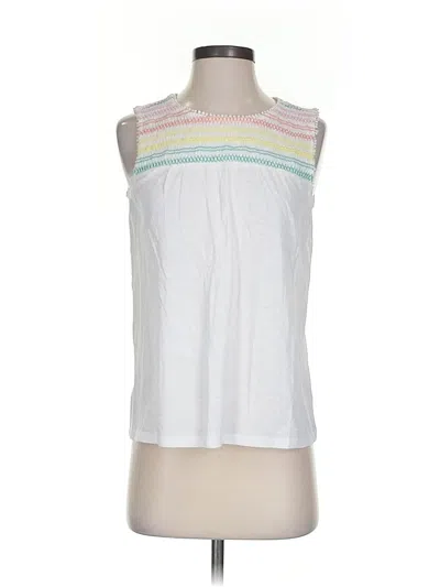 Pre-owned Ann Taylor Loft Sleeveless Top White Halter Neckline Tops