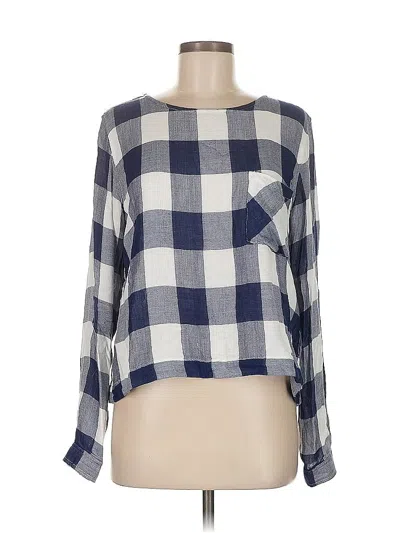 Pre-owned Cloth & Stone Long Sleeve Blouse In Blue