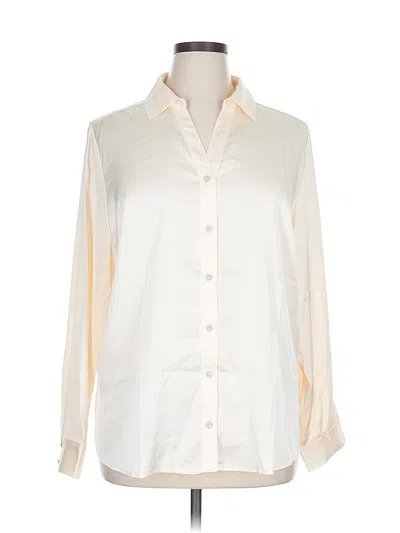 Pre-owned D&co. Long Sleeve Blouse In White