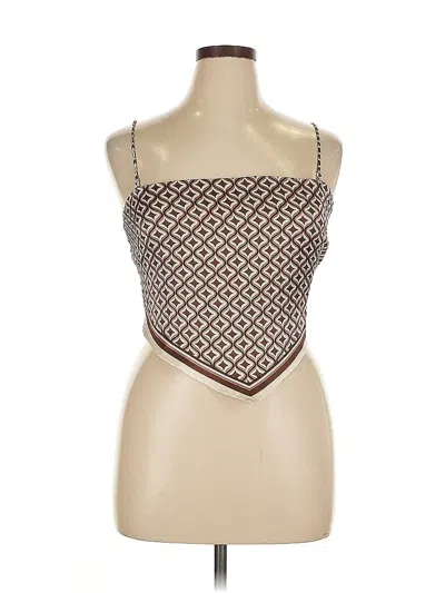 Pre-owned Garage Tube Top Brown Strapless Neckline Tops