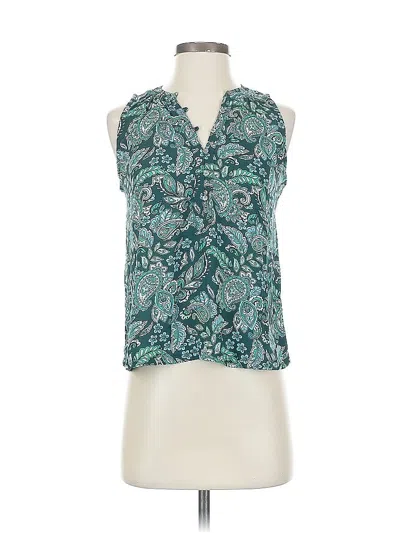 Pre-owned Ann Taylor Loft Sleeveless Blouse In Blue