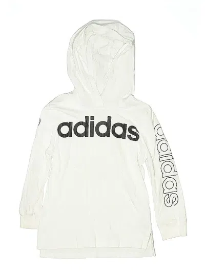 Pre-owned Adidas Originals Kids' Pullover Hoodie In White