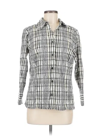 Pre-owned Jm Collection Long Sleeve Button Down Shirt In Gray