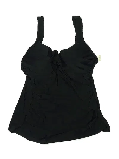 Pre-owned Talbots Swimsuit Top Black Solid Pattern Swimwear