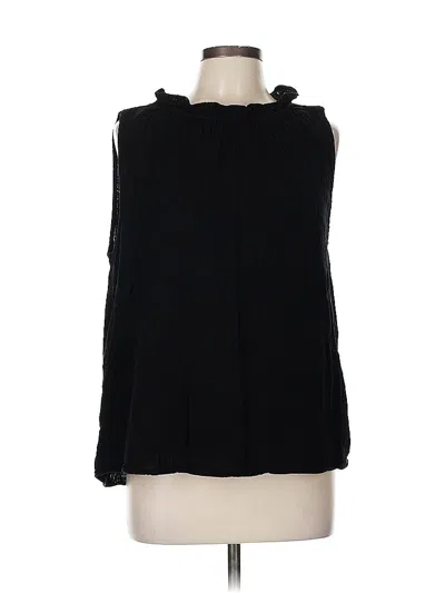Pre-owned Dylan Sleeveless Blouse In Black