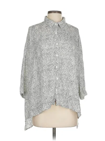 Pre-owned Leith 3/4 Sleeve Blouse In Gray