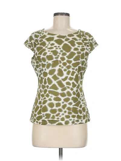 Pre-owned Carlisle Short Sleeve Top Green Scoop Neck Tops