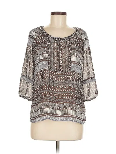 Pre-owned Banana Republic Factory Store 3/4 Sleeve Blouse In Brown