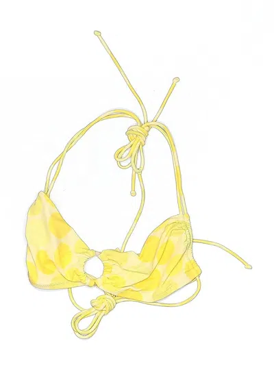 Pre-owned Victoria's Secret Swimsuit Top Yellow Graphic Pattern Swimwear