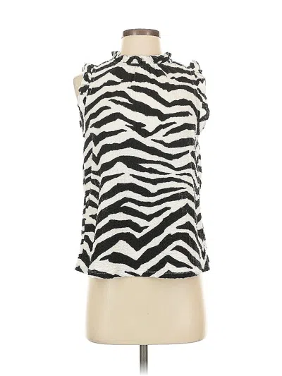 Pre-owned Ann Taylor Loft Sleeveless Blouse In White