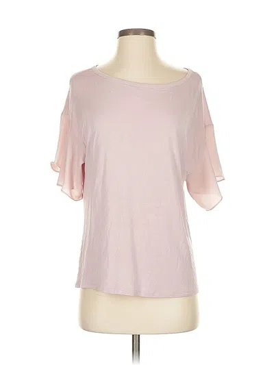 Pre-owned Ann Taylor Loft Short Sleeve Top Pink Cold Shoulder Neckline Tops