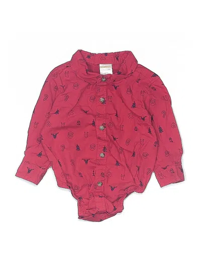 Pre-owned Gymboree Babies' Long Sleeve Onesie In Burgundy