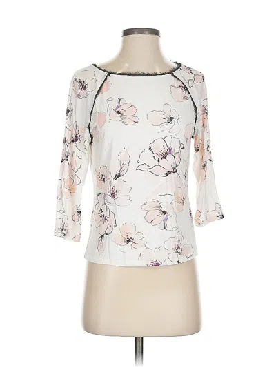 Pre-owned St John 3/4 Sleeve T-shirt In White