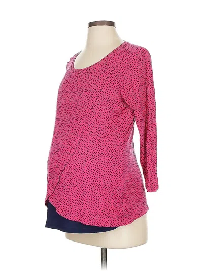 Pre-owned Motherhood 3/4 Sleeve T-shirt In Pink