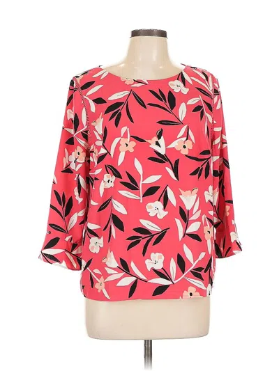 Pre-owned Talbots 3/4 Sleeve Blouse In Red