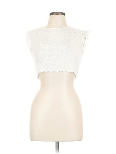 Pre-owned She + Sky Sleeveless Blouse In White