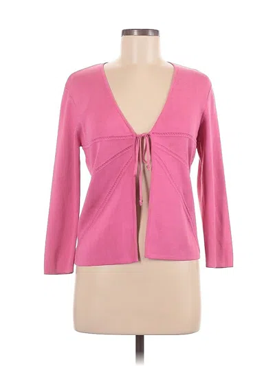Pre-owned Carlisle Silk Cardigan Sweater In Pink