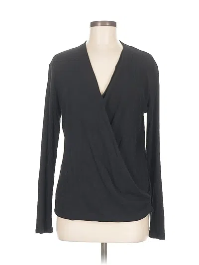 Pre-owned Bobi Long Sleeve Blouse In Black