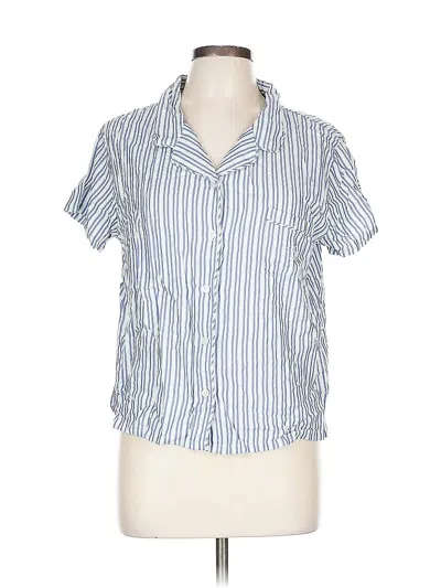 Pre-owned Ivory Ella Short Sleeve Blouse In Blue