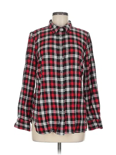 Pre-owned Talbots Long Sleeve Button Down Shirt In Red