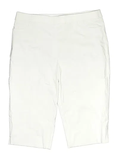 Pre-owned Alfred Dunner Khaki Shorts In White
