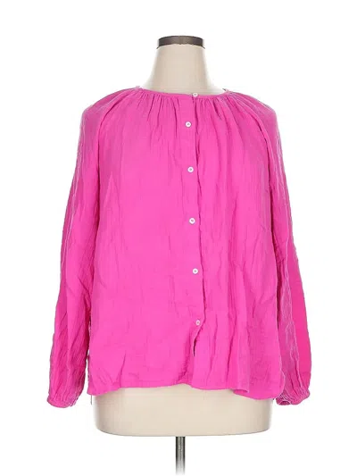 Pre-owned Gap Long Sleeve Blouse In Pink