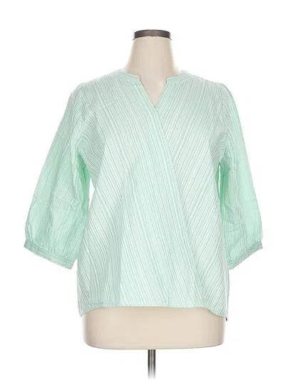 Pre-owned Cj Banks 3/4 Sleeve Blouse In Green