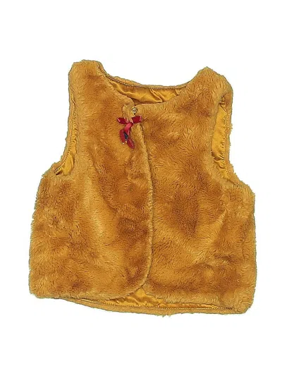 Pre-owned Tahari Kids' Faux Fur Vest In Brown