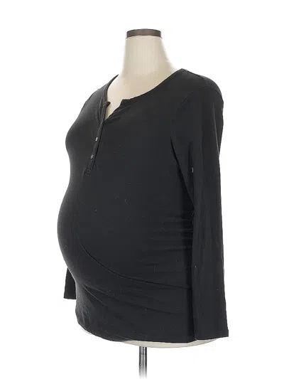 Pre-owned Greats Long Sleeve Henley Shirt In Black