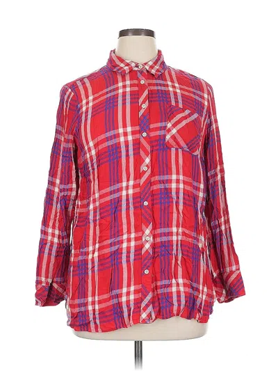 Pre-owned Talbots Long Sleeve Button Down Shirt In Red