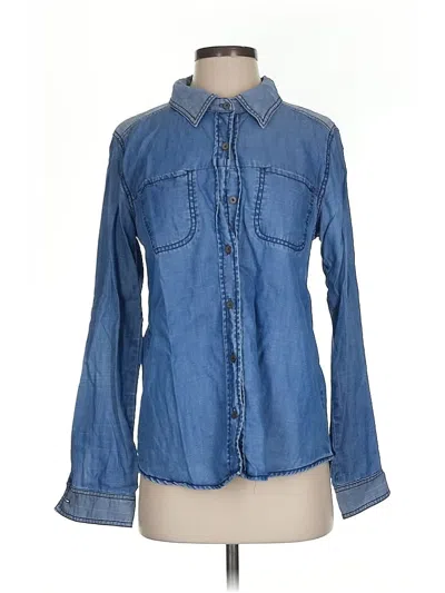 Pre-owned Michael Stars Long Sleeve Button Down Shirt In Blue