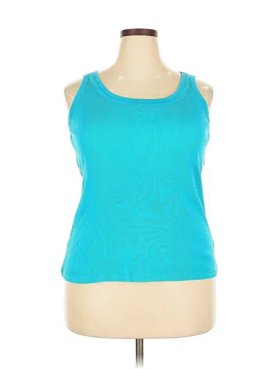 Pre-owned Avenue Tank Top Teal Halter Neckline Tops In Blue