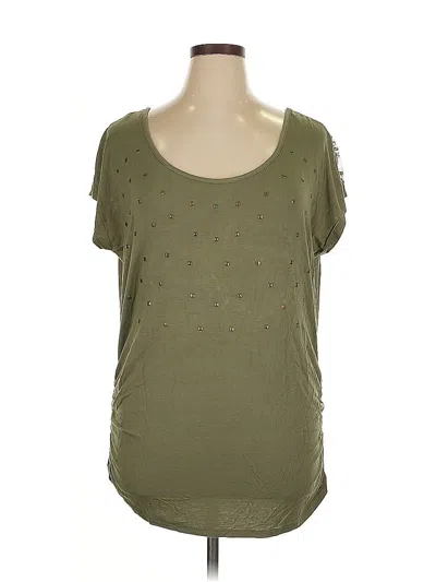 Pre-owned French Laundry Short Sleeve Top Green Scoop Neck Tops