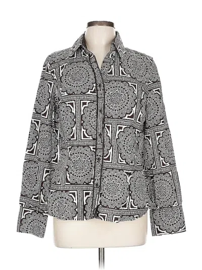 Pre-owned Talbots Long Sleeve Button Down Shirt In Gray