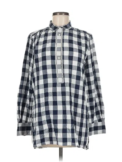 Pre-owned Ann Taylor Loft Long Sleeve Button Down Shirt In Blue