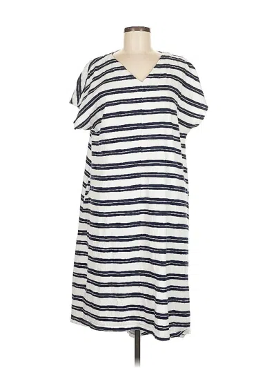 Pre-owned Lands' End Casual Dress In White