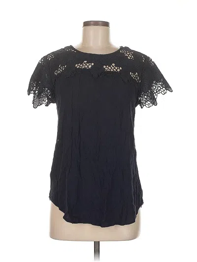 Pre-owned Ann Taylor Loft Short Sleeve Top Blue Keyhole Neckline Tops