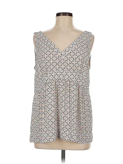 Pre-owned Ann Taylor Loft Sleeveless Top Gray V Neck Tops