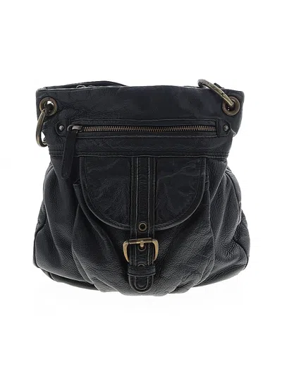 Pre-owned Tano Leather Crossbody Bag In Black
