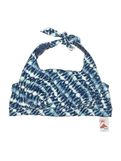 Pre-owned Lands' End Swimsuit Top Blue Tie-dye Pattern Swimwear