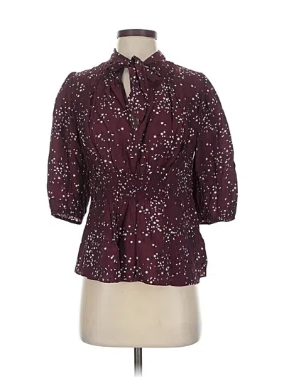 Pre-owned Scotch & Soda 3/4 Sleeve Blouse In Burgundy