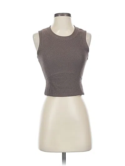 Pre-owned Move Theology Tank Top Gray Halter Neckline Tops
